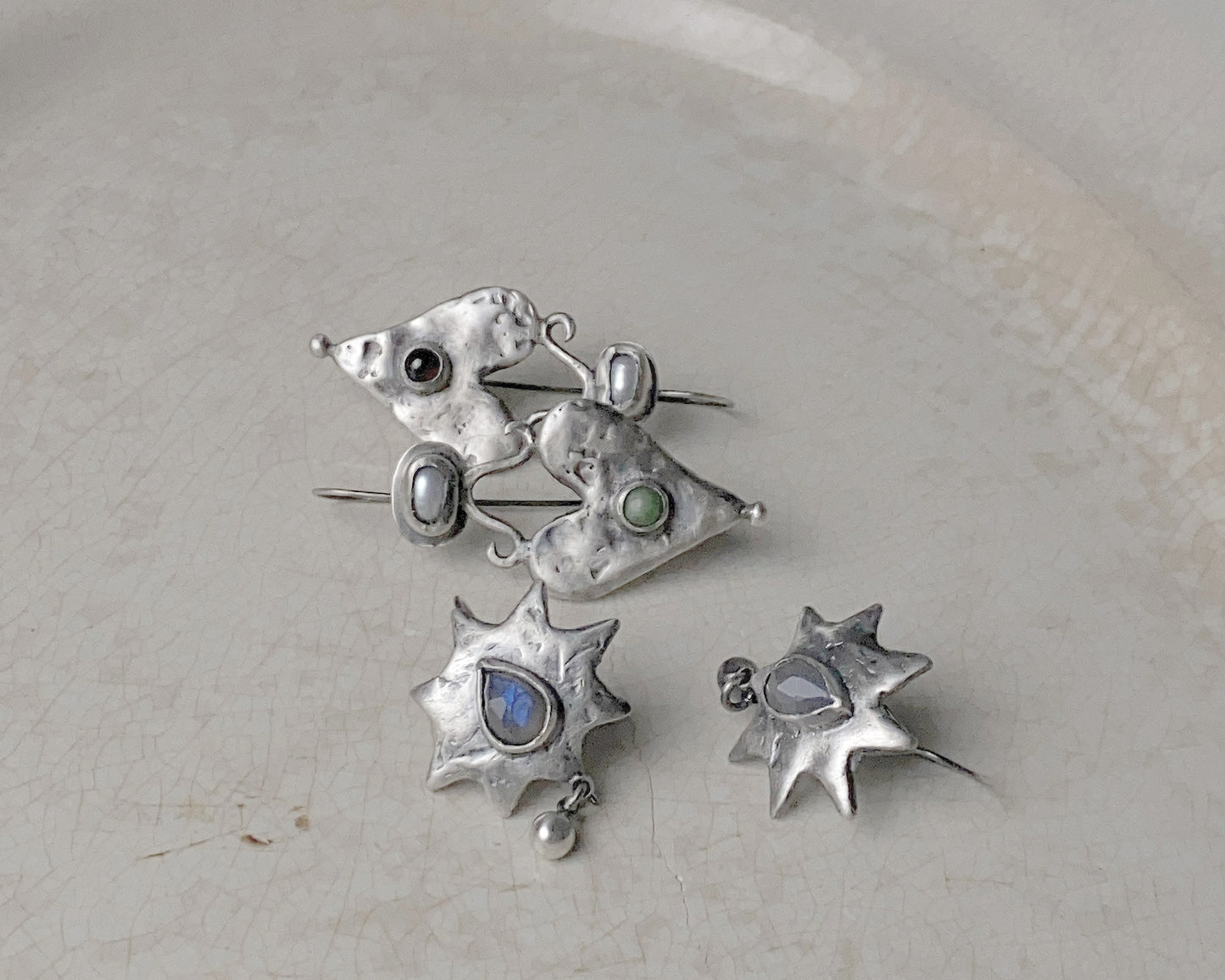 Boucles d'oreilles cœur vintage