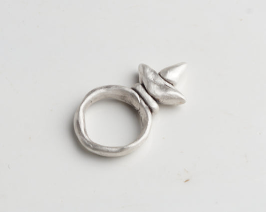 Handcrafted Massive Silver Spike Ring