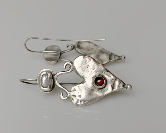 Boucles d'oreilles cœur vintage