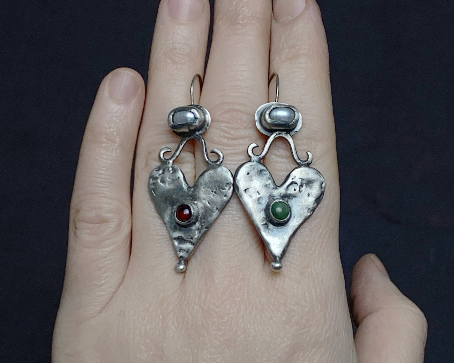 Boucles d'oreilles cœur vintage