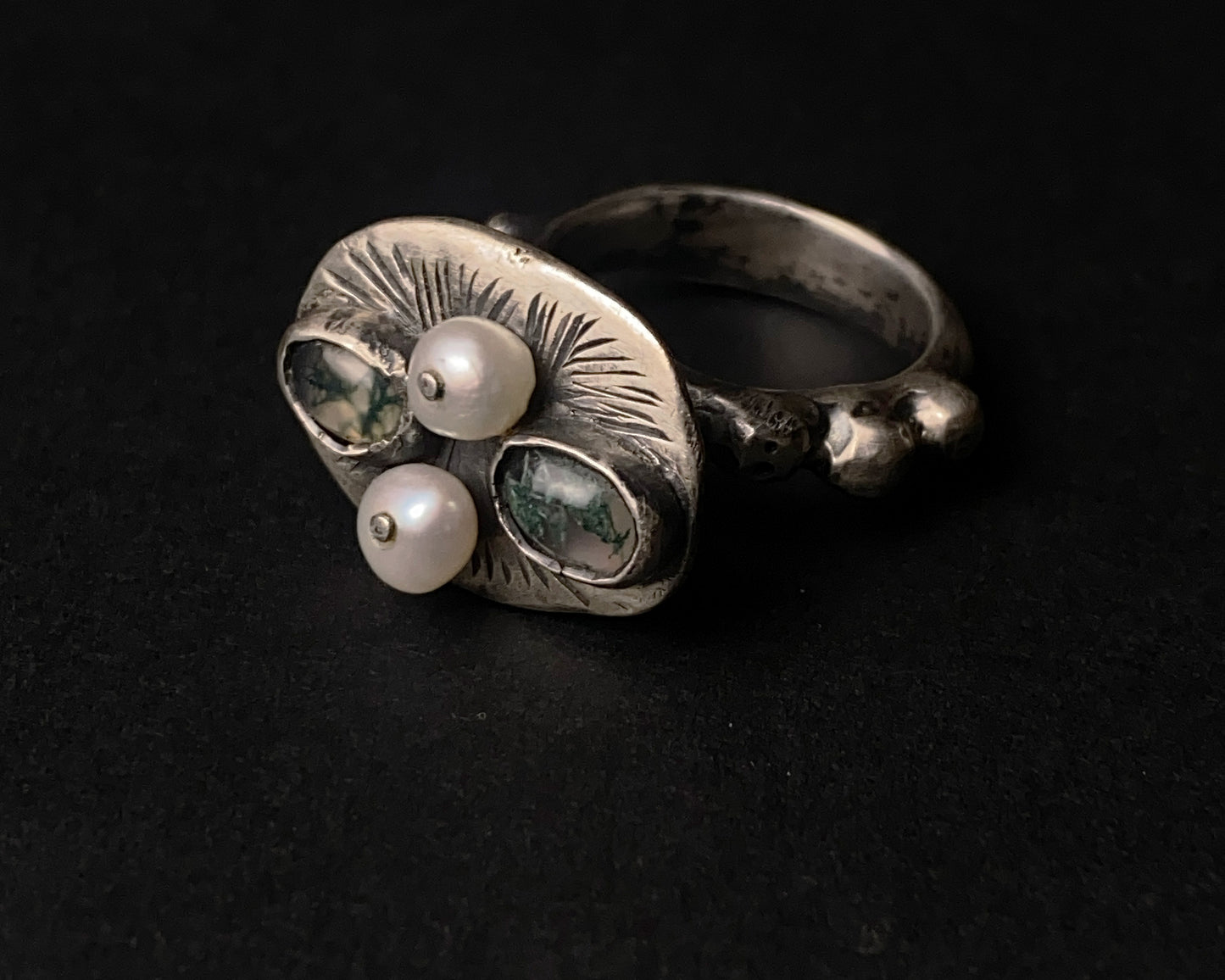 Bague en argent sterling Moss Whisper