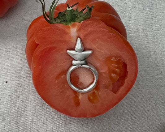 Handcrafted Massive Silver Spike Ring