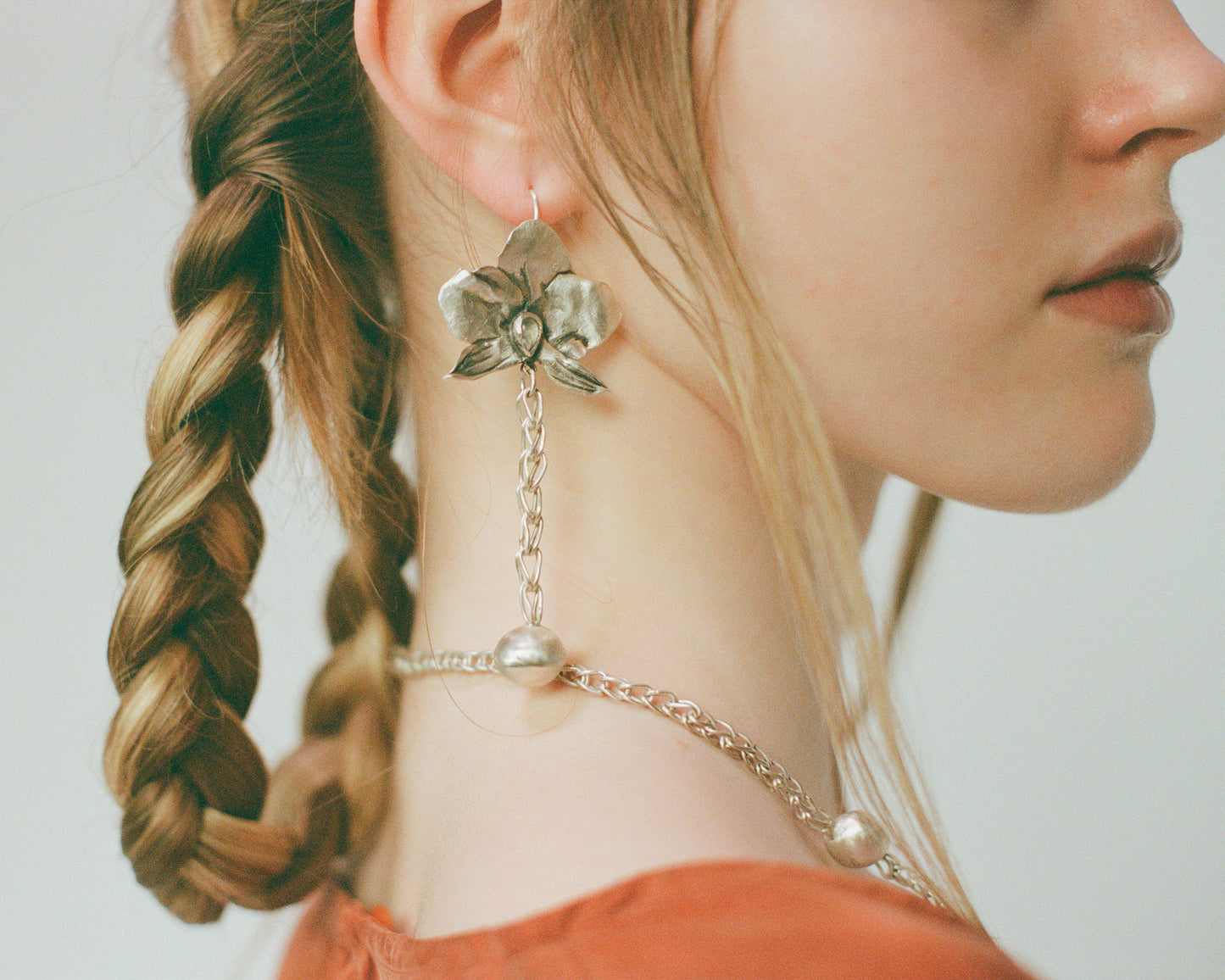 Moonlit Orchid Sphere Drop Earrings