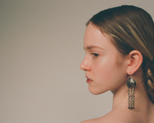 Archaic aquamarine and ruby earrings