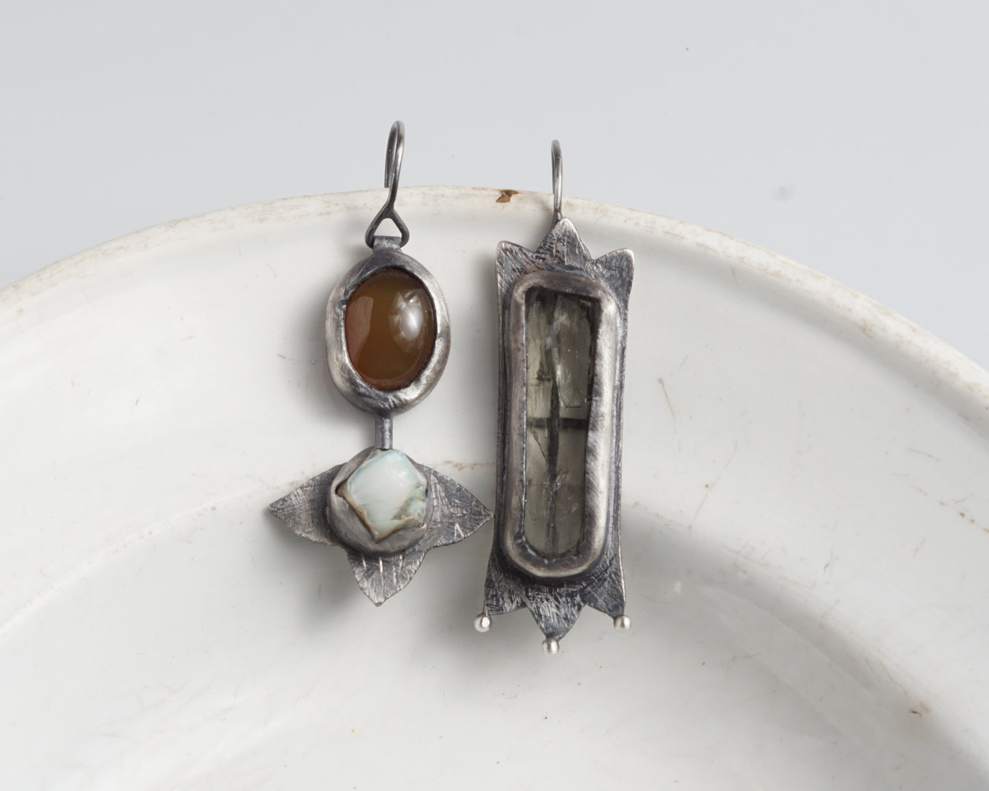 Mismatched Window & Flower Earrings