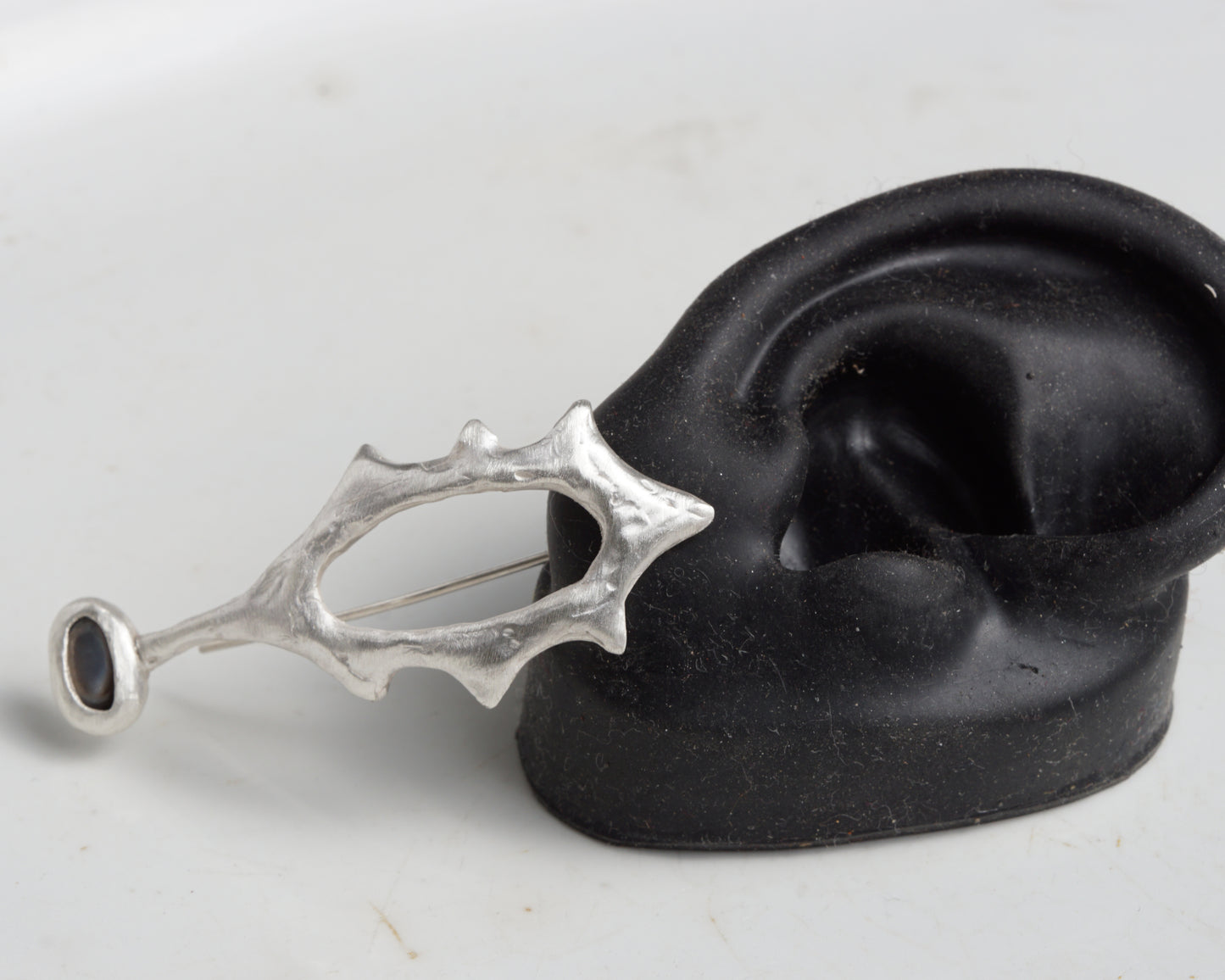 Black Abalone Silver Earrings with Matte Finish