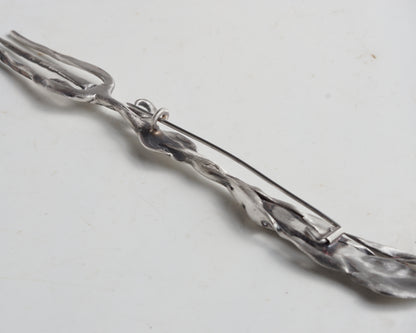 Oyster Fork Silver Brooch