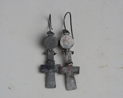 Blood Drop Pearl & Garnet Earrings