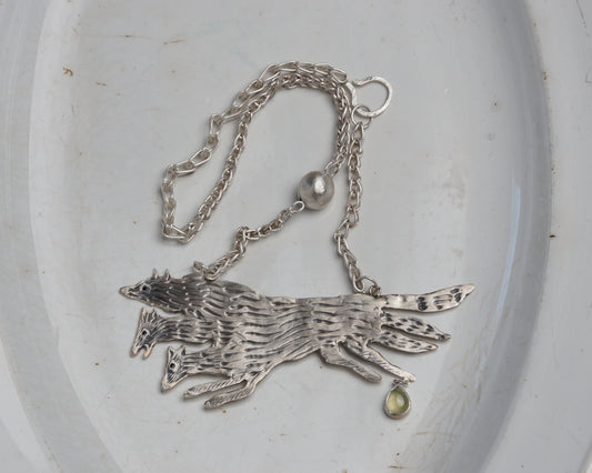 Three-Headed Wolf Necklace