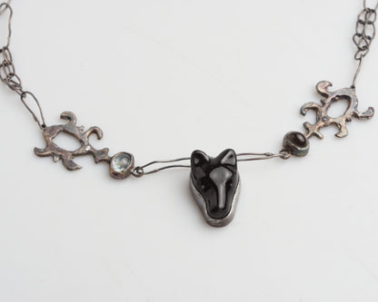 Ceramic Wolf Necklace