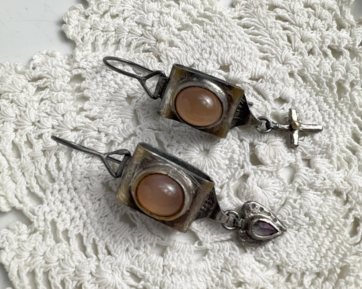 Moon Module Earrings with Mystic Topaz