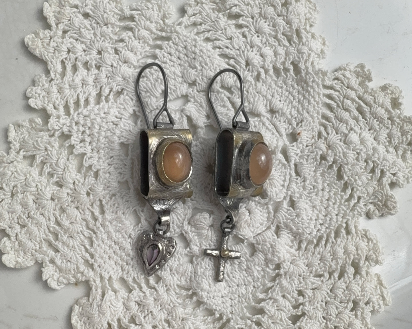 Moon Module Earrings with Mystic Topaz