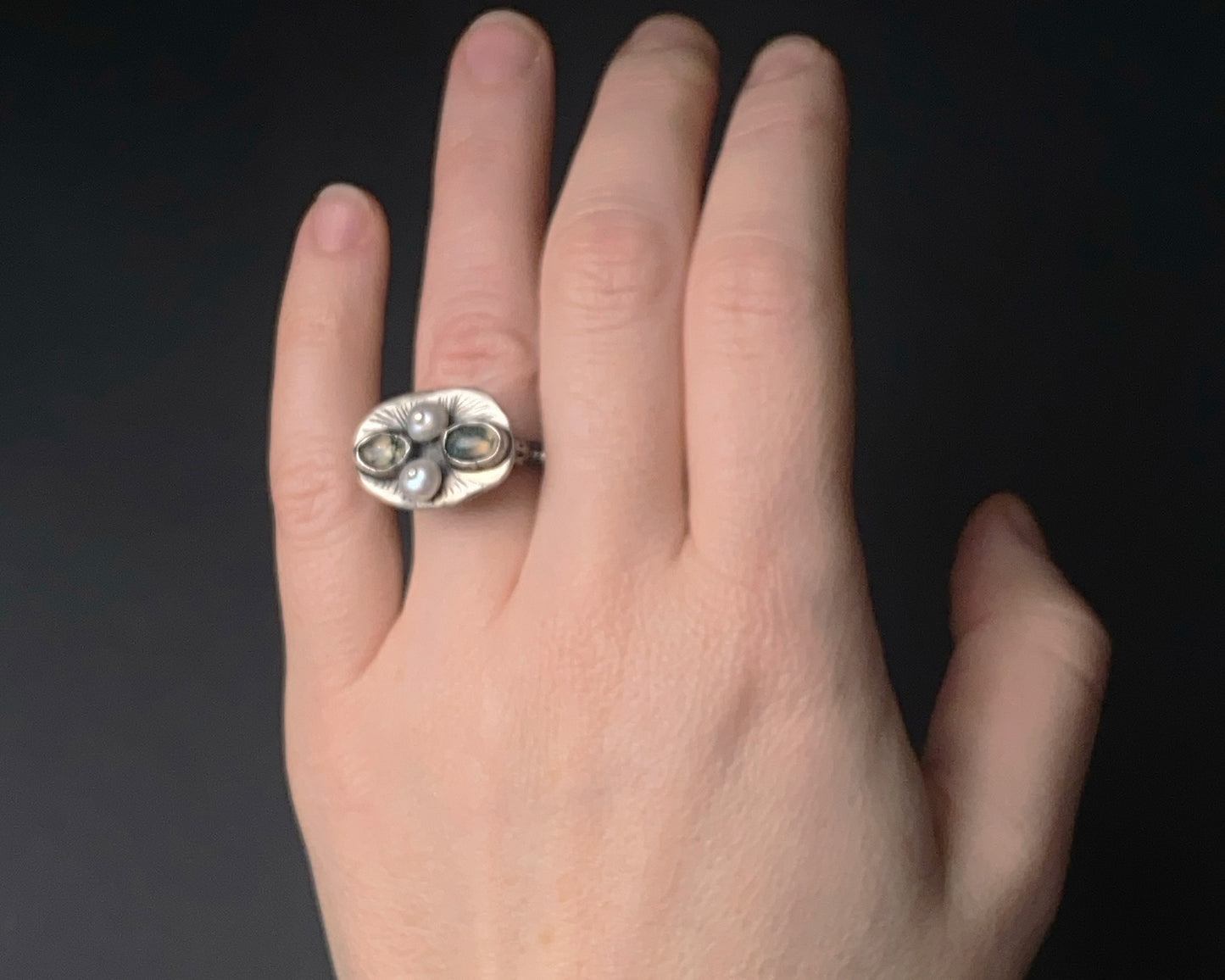 Bague en argent sterling Moss Whisper