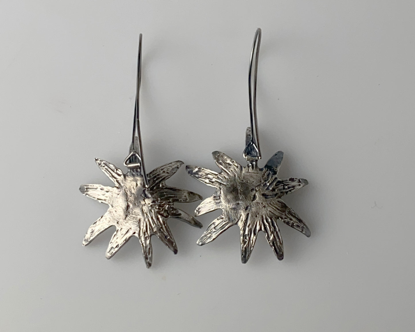 Silver Starburst Peridot Earrings