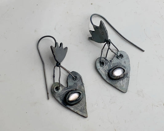 Black Heart Earrings