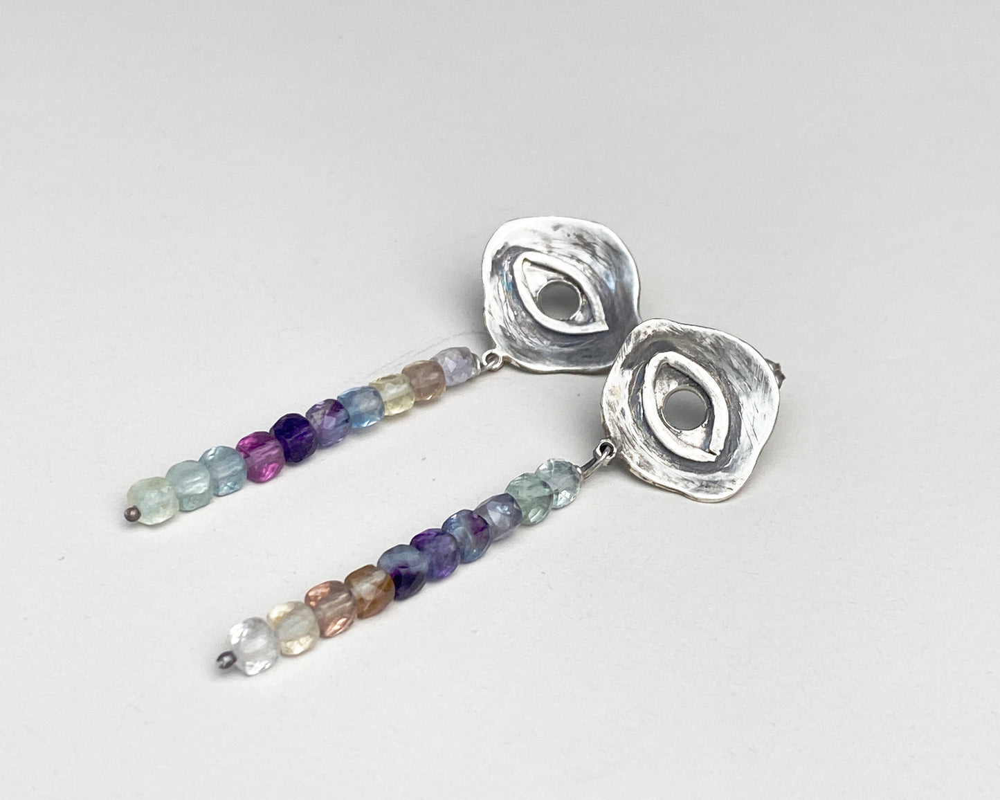 Boucles d'oreilles en argent sterling et fluorite