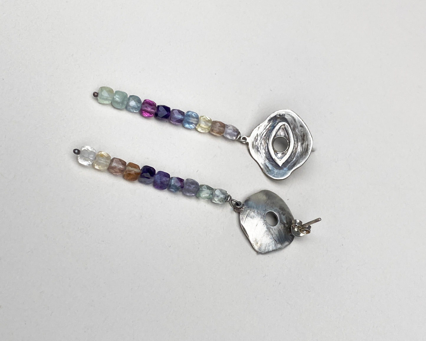 Boucles d'oreilles en argent sterling et fluorite