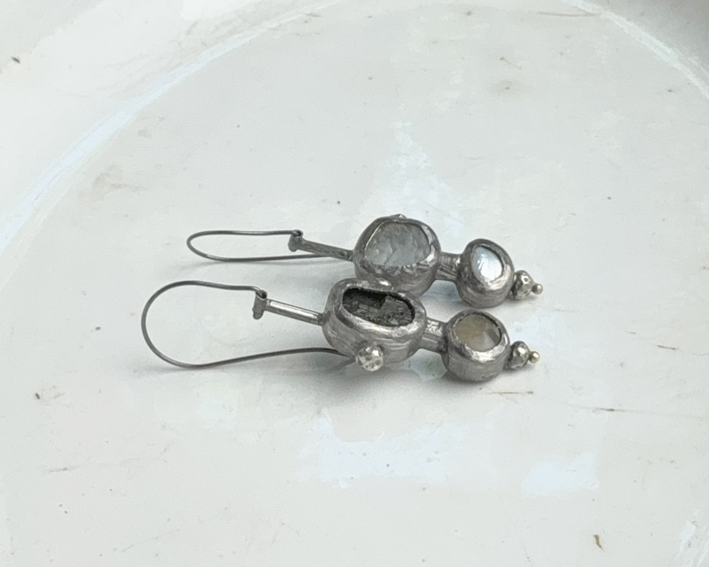 Dual Resonance Gem Earrings