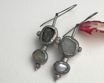 Dual Resonance Gem Earrings