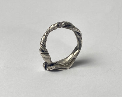 Twisted Bamboo Leaves Sterling Silver Ring