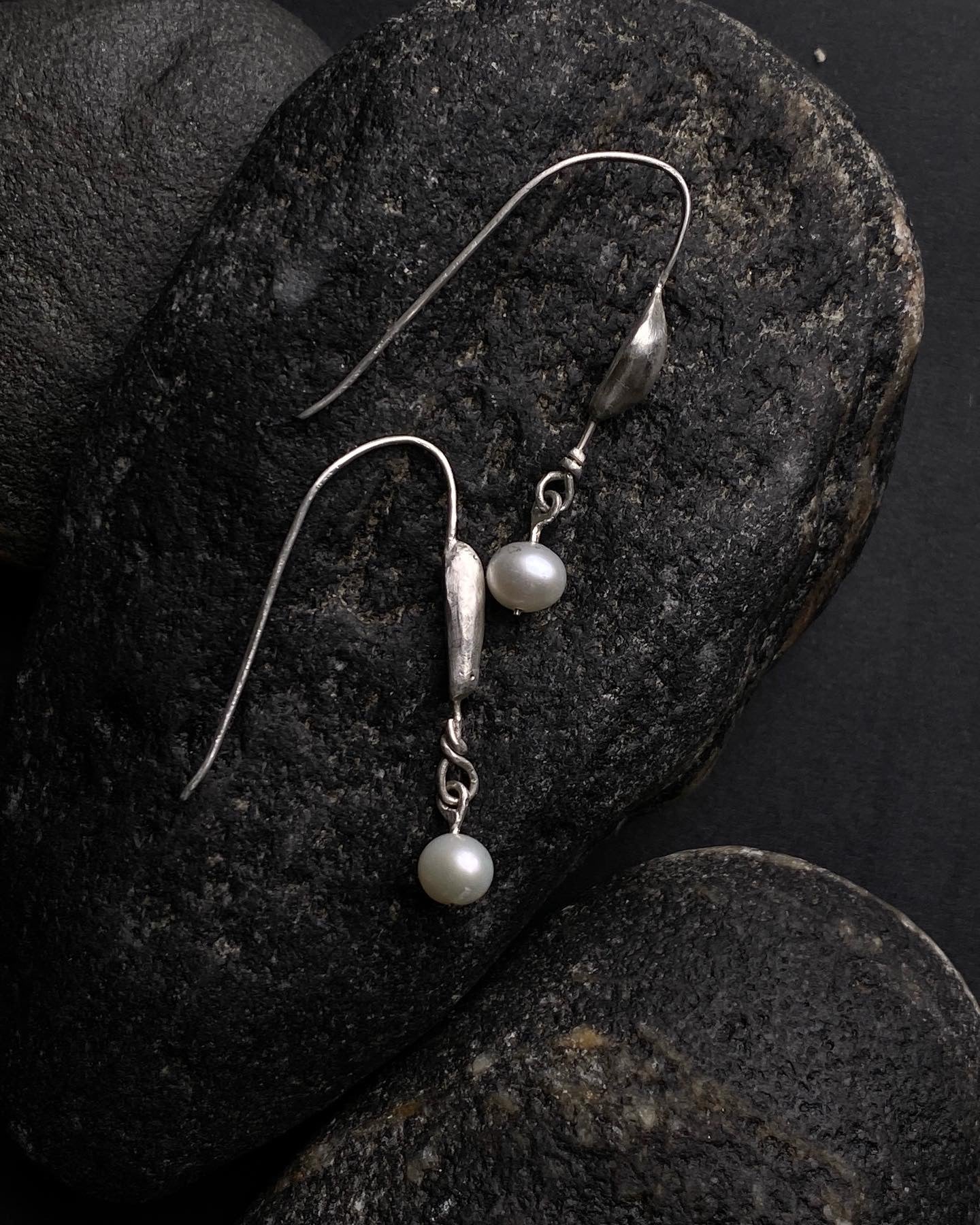 Boucles d'oreilles avec perles naturelles