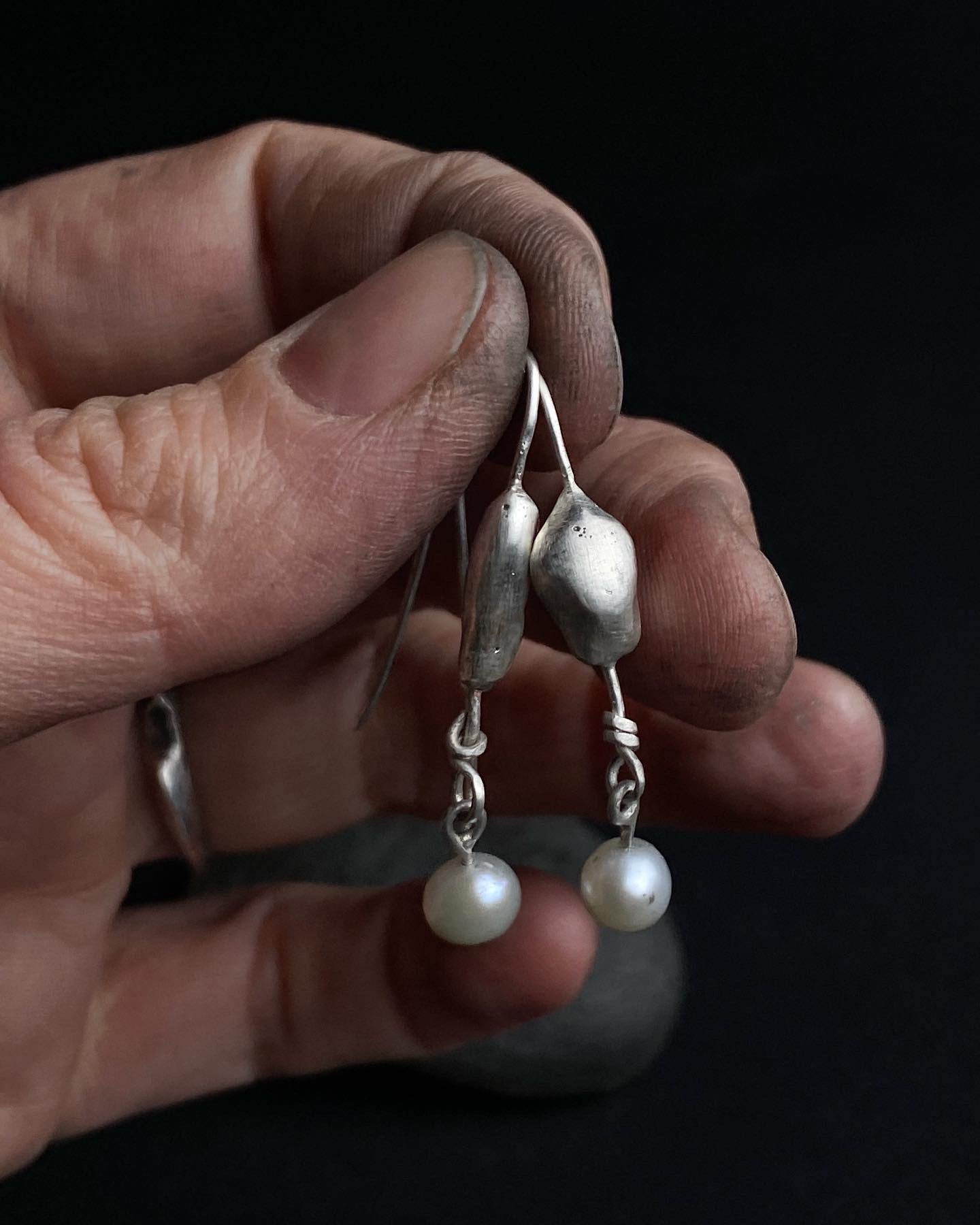 Boucles d'oreilles avec perles naturelles