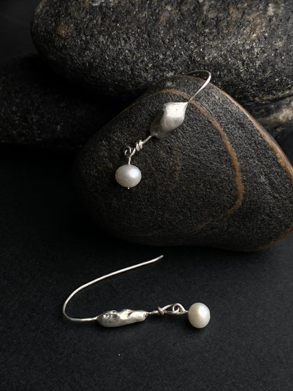 Boucles d'oreilles avec perles naturelles