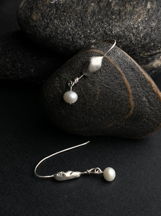 Boucles d'oreilles avec perles naturelles